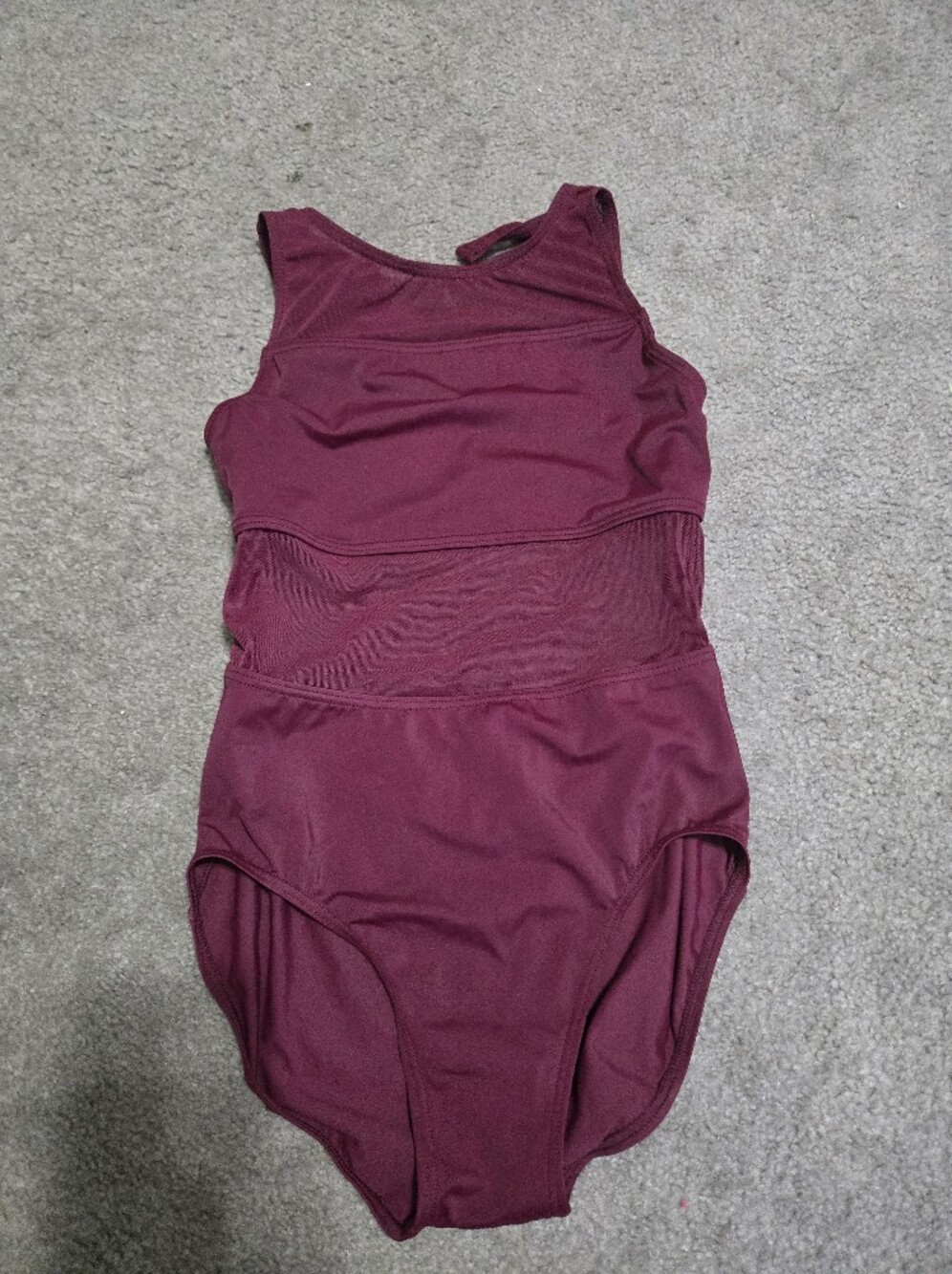 Weissman Sleeveless Burgundy One-Piece Leotard Largr CHILD